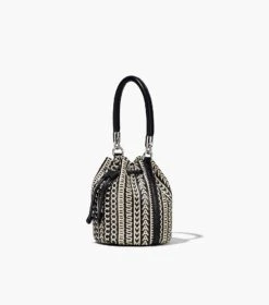 Marc Jacobs The Monogram Leather Mini Bucket Bag BLACK/WHITE -Marc Jacobs MJI H653L03FA22 005 F8F8F8 1 1 ALT3