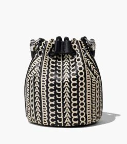 Marc Jacobs The Monogram Leather Mini Bucket Bag BLACK/WHITE -Marc Jacobs MJI H653L03FA22 005 F8F8F8 1 1 ALT4