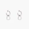 Marc Jacobs The Charmed Double Heart Hoops CRYSTAL/SILVER
