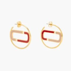 Marc Jacobs The J Marc Colorblock Hoops BLACK MULTI/GOLD