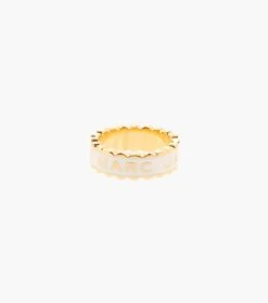 Marc Jacobs The Scallop Medallion Ring CREAM/GOLD -Marc Jacobs MJI J402MT3RE21 108 F8F8F8 1 1 ALT3