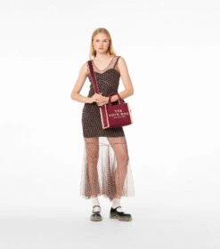 Marc Jacobs The Jacquard Small Tote Bag MERLOT -Marc Jacobs MJI M0017025 610 F8F8F8 1 1 ALT7