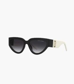 Marc Jacobs J Marc Cat Eye Sunglasses BLACK/WHITE -Marc Jacobs MJI M8000837 005 F8F8F8 1 1 MAIN 2