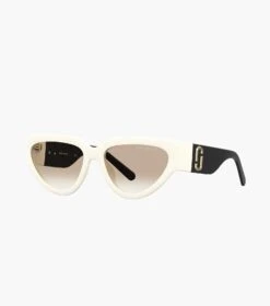 Marc Jacobs J Marc Cat Eye Sunglasses WHITE/BLACK -Marc Jacobs MJI M8000837 116 F8F8F8 1 1 MAIN 3