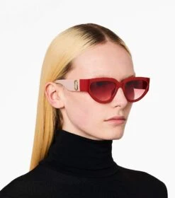 Marc Jacobs J Marc Cat Eye Sunglasses RED -Marc Jacobs MJI M8000837 600 F8F8F8 1 1 ALT1