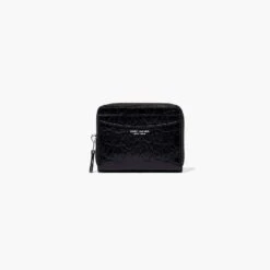 Marc Jacobs The Slim 84 Croc-Embossed Zip Around Wallet BLACK