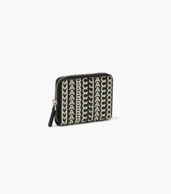 Marc Jacobs The Monogram Leather Zip Around Wallet BLACK/WHITE -Marc Jacobs MJI S150L03FA22 005 F8F8F8 1 1 ALT2