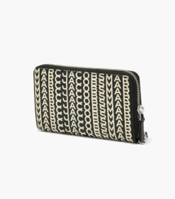 Marc Jacobs The Monogram Leather Continental Wristlet Wallet BLACK/WHITE -Marc Jacobs MJI S151L03FA22 005 F8F8F8 1 1 ALT1