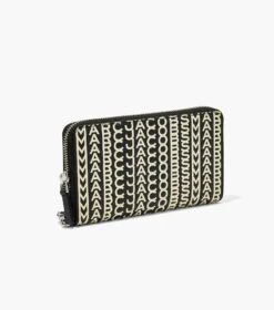 Marc Jacobs The Monogram Leather Continental Wristlet Wallet BLACK/WHITE -Marc Jacobs MJI S151L03FA22 005 F8F8F8 1 1 ALT2