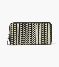Marc Jacobs The Monogram Leather Continental Wristlet Wallet BLACK/WHITE -Marc Jacobs MJI S151L03FA22 005 F8F8F8 1 1 ALT4