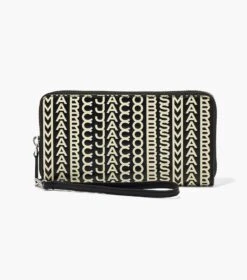 Marc Jacobs The Monogram Leather Continental Wristlet Wallet BLACK/WHITE -Marc Jacobs MJI S151L03FA22 005 F8F8F8 1 1 MAIN 1
