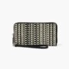 Marc Jacobs The Monogram Leather Continental Wristlet Wallet BLACK/WHITE
