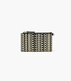 Marc Jacobs The Monogram Leather Top Zip Wristlet BLACK/WHITE -Marc Jacobs MJI S153L03FA22 005 F8F8F8 1 1 ALT4