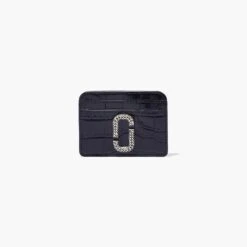 Marc Jacobs The Croc-Embossed Card Case BLACK