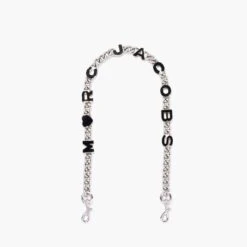 Marc Jacobs The Heart Charm Chain Shoulder Strap BLACK/SILVER